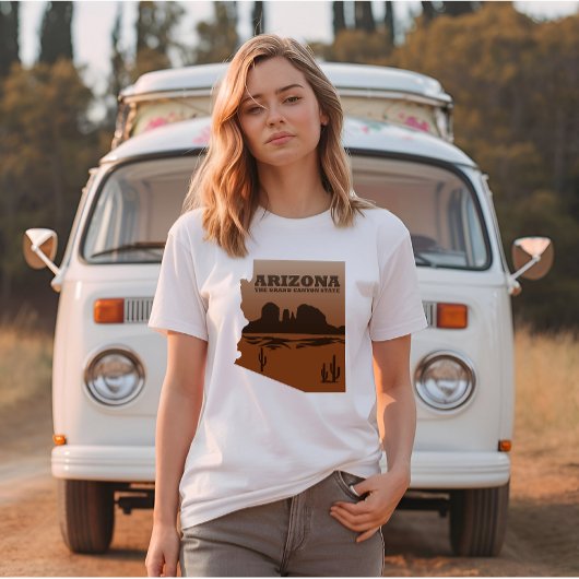 Arizona kaart Grand Canyon landschap T-shirt