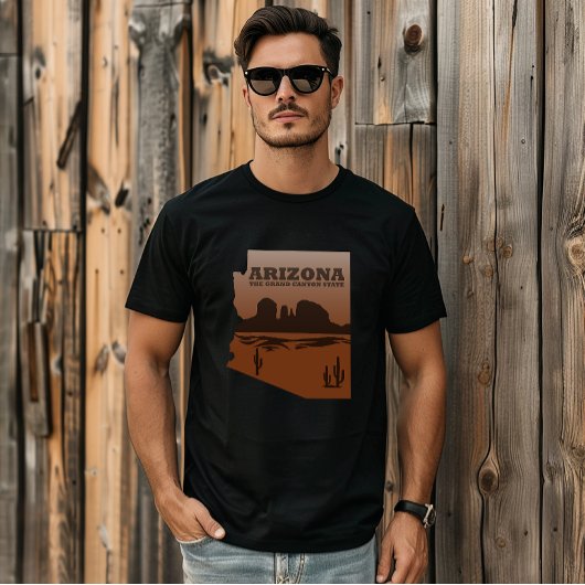Arizona kaart Grand Canyon landschap T-shirt