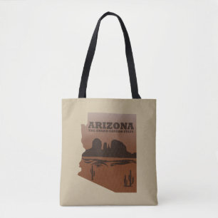 Arizona kaart Grand Canyon landschap Tote Bag