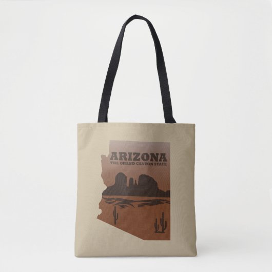 Arizona kaart Grand Canyon landschap Tote Bag (Voorkant)