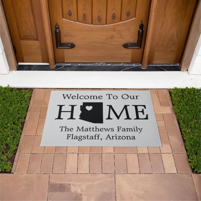 Arizona Kaart Hart Welkom thuis Deurmat (Buiten)