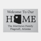 Arizona Kaart Hart Welkom thuis Deurmat (Voorkant)