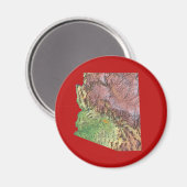 Arizona kaart magneet (Voorkant / Achterkant)