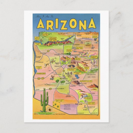  Arizona kaart reizen (Voorkant)