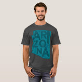 Arizona Kaart Typografie Marine T-shirt (Voorkant volledig)