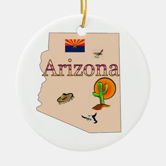 Arizona kerstboomversier keramisch ornament (Voorkant)