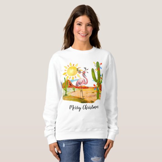 Arizona Kerstmis Flamingo T-Shirt (Voorkant volledig)