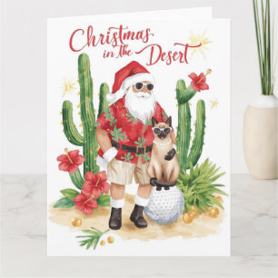 Arizona Kerstmis met Kerstman en Cactus Kaart