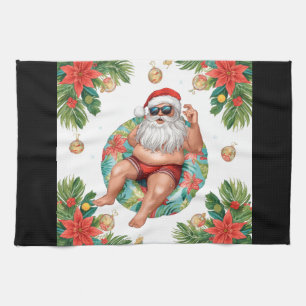 Arizona Kerstmis thema met Kerstman zwembadfeestje Theedoek