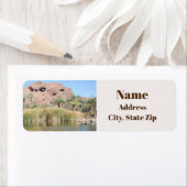 Arizona Landmark Mountain Foto met Lake Etiket (Insitu)