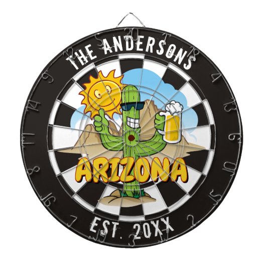 Arizona Landscape Cartoon Custom Dartboard Dartbord (Voorkant)