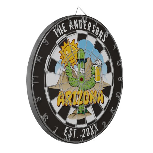 Arizona Landscape Cartoon Custom Dartboard Dartbord (Voorkant Links)