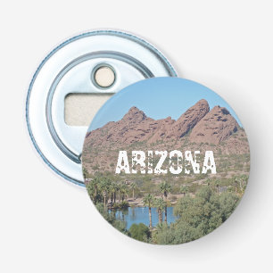 Arizona Landscape Palm Trees Red Rock Keepomwille Button Flesopener