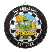 Arizona Landschap Cartoon Douane Dartbord (Voorkant)
