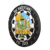 Arizona Landschap Cartoon Douane Dartbord (Voorkant Rechts)