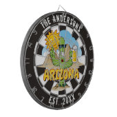 Arizona Landschap Cartoon Douane Dartbord (Voorkant Links)