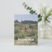 Arizona Landschap Saguaro Cactus Picacho Peak Park Briefkaart (Staand voorkant)