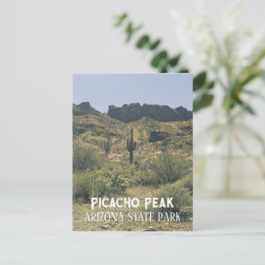 Arizona Landschap Saguaro Cactus Picacho Peak Park Briefkaart (Staand voorkant)