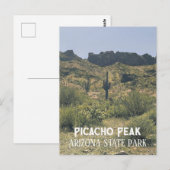 Arizona Landschap Saguaro Cactus Picacho Peak Park Briefkaart (Voorkant / Achterkant)