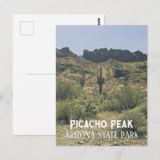 Arizona Landschap Saguaro Cactus Picacho Peak Park Briefkaart (Voorkant / Achterkant)