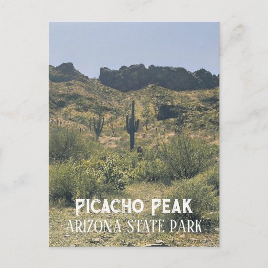 Arizona Landschap Saguaro Cactus Picacho Peak Park Briefkaart (Voorkant)