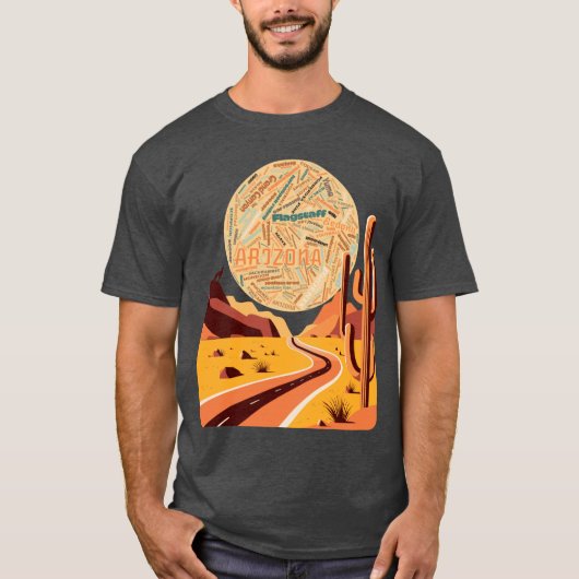 Arizona Landschap Word Art Oversized T-shirt (Voorkant)