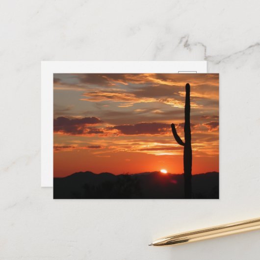 Arizona landschap zonsondergang briefkaart (Voorkant / Achterkant in situ)