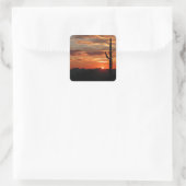 Arizona landschap zonsondergang vierkante sticker (Tas)