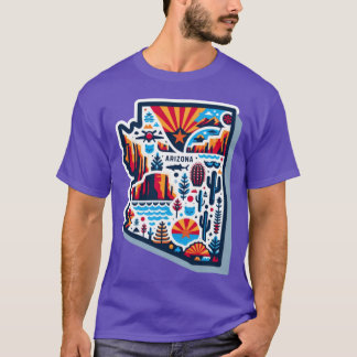 Arizona levendig ontwerp kaart Oversized T-shirt