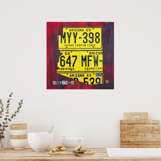 Arizona License Bord Map Poster (Keuken)