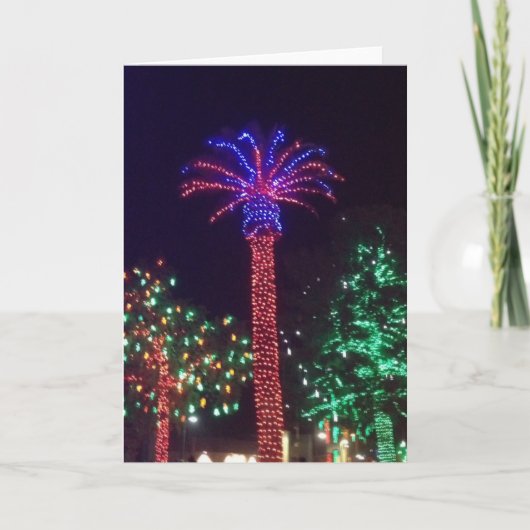 Arizona Lighted Palm Tree Christmas Card Feestdagen Kaart (Voorkant)