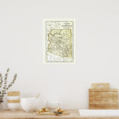 Arizona Map 1891 Towns Rail and Reservations Poster (Keuken)