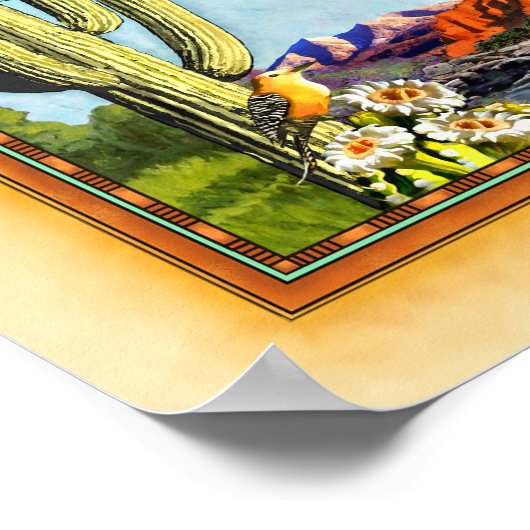 "Arizona Map" "Arizona Art" Poster (Hoek)