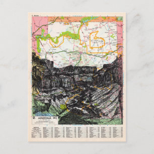 Arizona Map Art Briefkaart