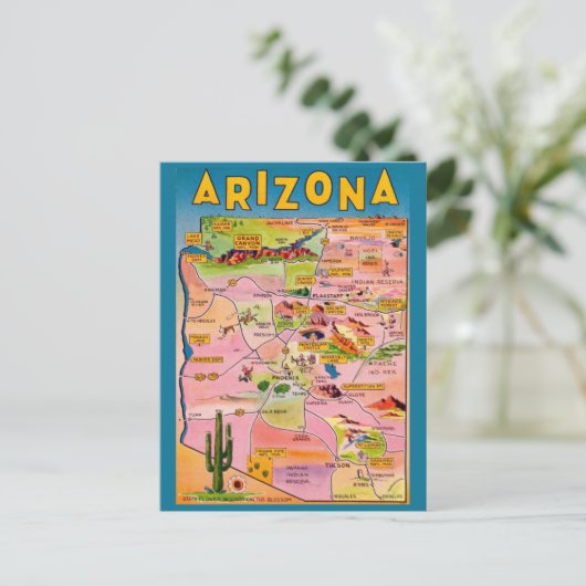 Arizona Map Briefkaart (Staand voorkant)