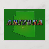 Arizona Map en Afbeelding Text Briefkaart (Voorkant)