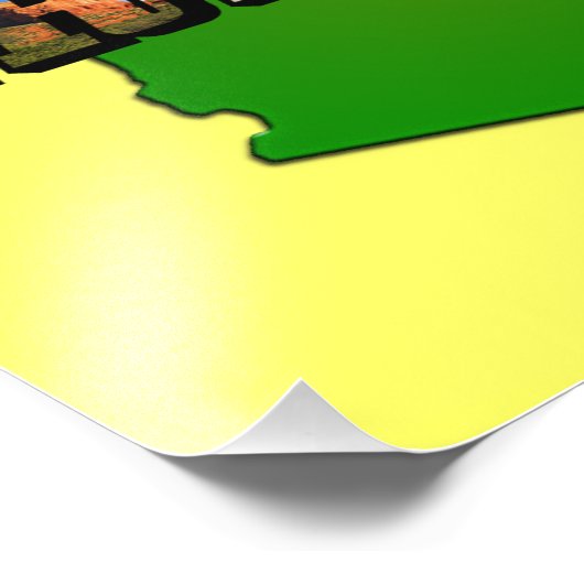 Arizona Map en Afbeelding Text Foto Afdruk (Hoek)