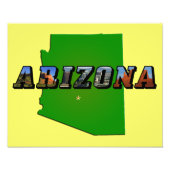 Arizona Map en Afbeelding Text Foto Afdruk (Voorkant)