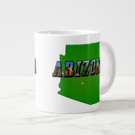 Arizona Map en Afbeelding Text Grote Koffiekop