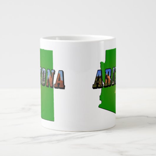 Arizona Map en Afbeelding Text Grote Koffiekop (Voorkant)