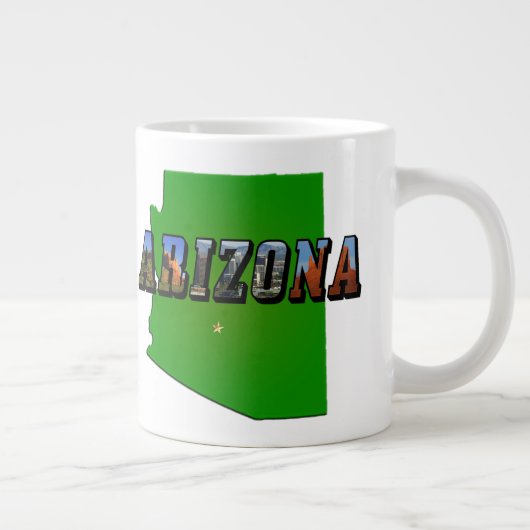 Arizona Map en Afbeelding Text Grote Koffiekop (Rechts)