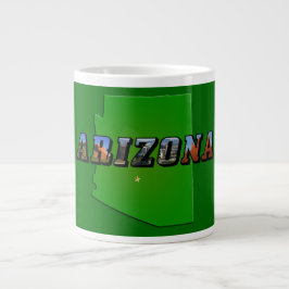 Arizona Map en Afbeelding Text Grote Koffiekop