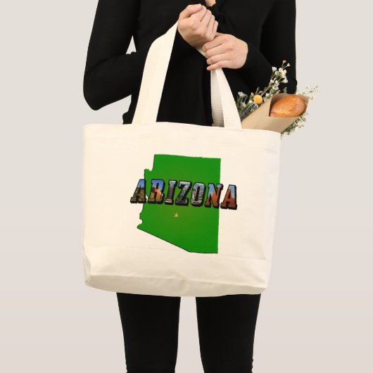 Arizona Map en Afbeelding Text Grote Tote Bag (Voorkant (product))