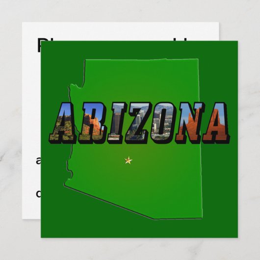 Arizona Map en Afbeelding Text Kaart (Voorkant / Achterkant)