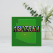 Arizona Map en Afbeelding Text Kaart (Staand voorkant)