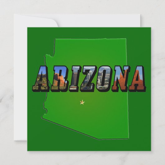 Arizona Map en Afbeelding Text Kaart (Voorkant)