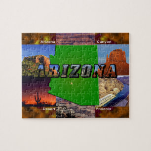 Arizona Map en Afbeelding Text Legpuzzel