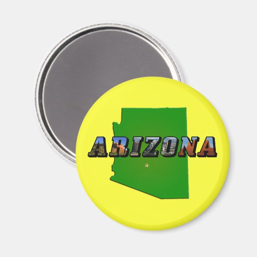 Arizona Map en Afbeelding Text Magneet (Voorkant / Achterkant)