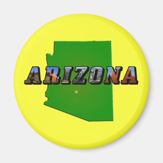 Arizona Map en Afbeelding Text Magneet (Voorkant)