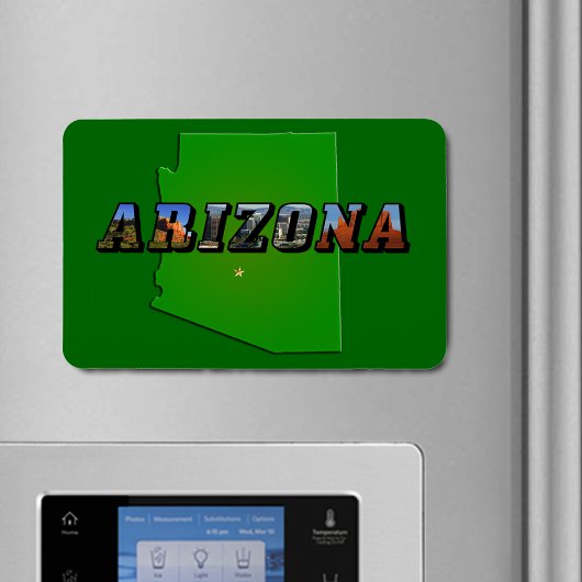 Arizona Map en Afbeelding Text Magneet